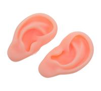 GALPADA Modèle D'oreille Humaine Silicone Souple 2 Pièces Taille Standard Simulation Réaliste pour Entraînement Piercing et Présentoir Boucles D’oreilles Peau Claire