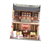 GALPADA Modèle Maison Chinoise à Monter DIY Miniature Artisanale à Peindre Kit Jeu Éducatif pour Décoration Thème Chinois