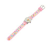GALPADA Montre-Bracelet Analogique Silicone Motif Cœur Rose Clair Garçon Et Filles Étudiantes Apprentissage Horaire Souple Confortable Usage Quotidien