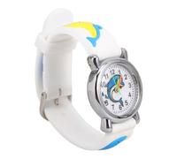 GALPADA Montre-Bracelet Garçon Et Filles Motif Dauphin Ajustable à Quartz Blanc, Montre Cartoon Bracelet Réglable, Montre Éducative pour Garçon Et Filles Usage Quotidien