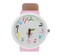 GALPADA Montre-Bracelet pour Garçon et Filles Bracelet en Cuir Rose, Design Délicat et Résistant, comme Présent pour Cultiver la Notion Temps chez Les Garçon et Filles
