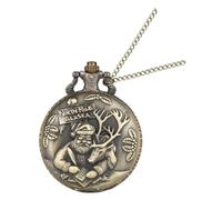 GALPADA Montre de Poche à Quartz Rétro Père Noël, Grosse Taille Vintage | Chaîne Collier Incluse, Alliage, Plaque Frontale à Pression, Montage Simple, Camping et Chasse Style Aléatoire