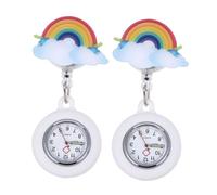 GALPADA Montre de Poche D'infirmière Lumineuse et Étanche à Clip Rétractable, Quartz Précis, Lot de 2 Pièces, Usage Médical Professionnel, pour Infirmières et Aide-soignantes
