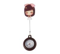 GALPADA Montre de Poche Infirmière Télescopique, Portable, Plastique Café | Style Simple, Précision Horaire, pour Médecin et Infirmière, Surveillance Médicale, Format Suspendu