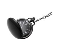 GALPADA Montre de Poche Quartz Rétro Deux Faces Noire Vintage Classique avec Chaîne Longue pour Homme et Femme Style Élégant et Pratique Cadeau