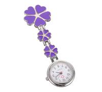 GALPADA Montre D'infirmière Suspendue en Alliage De Zinc Cinq Cœurs, Montre De Poche Infirmière pour Femmes, Design Créatif Violet, Légère Et Pratique pour Usage Médical