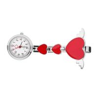 GALPADA Montre Infirmière à Clip Rouge Montre Médecin Pratique et Fashion Quartz avec Design Simple Accessoire de Poitrine pour Soins et Décoration