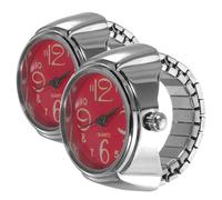 GALPADA Montres Bagues pour Couples 2pcs en Métal Rouge Affichage Mini Temps, Style Créatif et Pratique pour Présents et Décoration