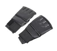 GALPADA Moufles de Boxe Demi-Doigts en Cuir PU Noir, Cinq Doigts Séparés | Respirants et Faciles à Enfiler, Large Poignet, Entraînement au Paquet, Protection Accrue pour Séances Sportives