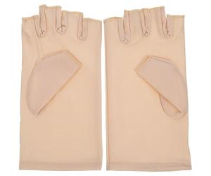 GALPADA Moufles de Manucure à Ongles sans Doigts en Spandex Beige, Protection UV pour Mains, Réutilisables et Adaptés Conduite Pêche, 1 Paire
