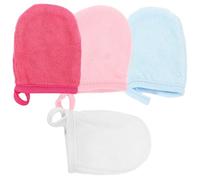 GALPADA Moufles de Nettoyage du Visage Démaquillant 4 Pièces en Microfibre Lavables Souples Couture Soignée Couleur Aléatoire pour Femmes pour Soin Peau