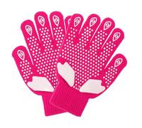 GALPADA Moufles de Patinage Artistique Femme L Flocon Antidérapants en Tissu Tricoté Respirant pour Compétition et Entraînement sur Glace Accessoires de Protection Hiver