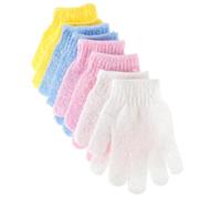 GALPADA Moufles Exfoliants en Nylon 8 Pièces Cinq Doigts pour Gommage Corps et Massage Dos, Serviette de Bain Exfoliante pour Types de Peau