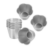 GALPADA Moule à Soufflé Design Rond Polyvalent en Alliage D'aluminium Argenté Darioles Lot de 8 Pièces Distribution Uniforme Chaleur, Cuisson de Pâtisseries