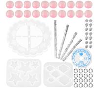 GALPADA Moule en Silicone Blanc pour Carillons Éoliens DIY, Forme Géométrique Étoile et Diamant, Résistant et Facile à Utiliser pour Création Artisanale de Suspensions Décoratives