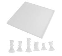 GALPADA Moule Silicone 7 Pièces pour Jeux D’échecs 3D, Kit Créatif DIY en Silicone pour Résine Époxy Cristallin, Matrice Simple Soi-même Plateau, Loisirs Artisanaux