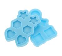 GALPADA Moules en Silicone pour Résine Époxy 2pcs Formes Variées Étoile Cœur Rond Carré, Surface Lisse, Démoulage Facile, pour Créer des Bijoux et Boucles D'oreilles DIY la Maison