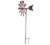 GALPADA Moulin à Vent en Fer Forgé Rotatif Ornement de Jardin Métallique Piquet Intégré Décoration Extérieure Résistante aux Intempéries pour Pelouse et Terrasse
