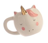 GALPADA Mug Licorne en Céramique Blanc, Tasse Fantaisie Réutilisable | Style Moderne et Élégant, Usage Quotidien à L’hôtel Cafétéria, pour Étudiants et Amoureux