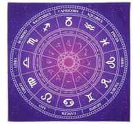 GALPADA Nappe de Divination pour Tarot Motifs Mandala Astrologique, Accessoire de Jeu de Tarot Divinatoire pour Séances de Cartomancie, Tissu Brossé Doux 49X49 CM