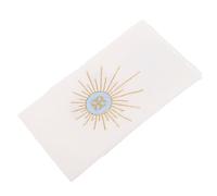 GALPADA Nappe Liturgique Blanche en Lin avec Motifs Brodés - Linge D'autel D'église pour Communion, Baptême et Messe - Tissu Sacramentel Solide, Bord Renforcé, Usage Cérémoniel Religieux
