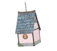 GALPADA Nichoir Suspendu D'extérieur en Résine Rose, Petit Nid Nourricier Décoratif pour Jardin et Balcon, Maison à Oiseaux Résistante et Facile à Installer, Refuge Sûr pour Oiseaux