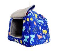GALPADA Nid de Perroquet Design Simple et Élégant en Tissu Bleu Chaud et Pratique Hamac Suspendu pour Petits Oiseaux Maison en Hiver