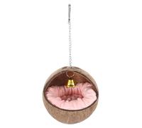 GALPADA Nid Oiseau en Coquille de Noix Naturelle Couchage pour Oiseaux Maison Réaliste pour Perroquet Accessoire Suspendu Résistant Lit Douillet pour Cage