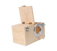 GALPADA Nid pour Perruches Boîte de Reproduction Pin Solide sans Peinture Nichoir Oiseaux Extérieur pour Jardin et Cage Décoration Naturelle S Ouverture Gauche ou Droite