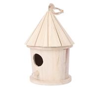 GALPADA Nid Suspendu en Bois Forme Tour pour Oiseaux, Accessoire Créatif et Naturel, Décoration de Jardin Jaune, pour DIY Peinture et Petits Oiseaux