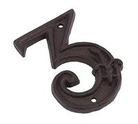 GALPADA Numéros de Maison Fonte Vintage DIY Chiffres Dadresse Métal Martelé Style Rétro Faciles à Installer avec Vis Incluses pour Porte et Boîte Aux Lettres