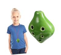 GALPADA Ocarina Céramique Miniature avec Cordon et Partitions Instrument de Musique Portable pour Débutants et Méditation Clair et Design Fraise Original