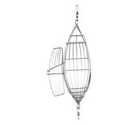 GALPADA Olive Cage à Appâts Acier Forme de Inoxydable en Pêche | Pêche, Structure Soudée Solide, Légère et Portable, Adaptée aux Crevettes et Lançons, Argenté
