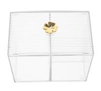 GALPADA Organisateur De Maquillage Contenant Transparent pour Cotons-tiges Et Disques De Coton avec Couvercle Protecteur pour Bureau Ou Commode