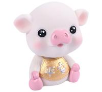 GALPADA Ornement de Voiture en Résine Cochon Cartoon Tête Qui Bouge, Décoration Stable pour Tableau de Bord de Voiture et Autres Surfaces Planes