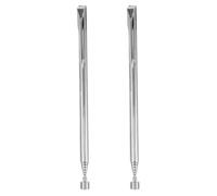 GALPADA Outil de Ramassage Magnétique Télescopique Portable 2pcs avec Clip de Poche, Dispositif Compact en Fer Argenté pour Réparations et Usage Domestique