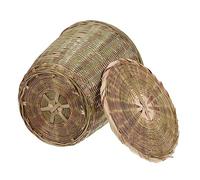 GALPADA Panier à Couvercle Bambou Tressé Panier De Rangement Polyvalent Pour Chambre Et Cuisine Corbeille à Déchets Pour Légumes Et Articles Divers