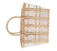 GALPADA Panier à Main Tissé Plastique Léger Imperméable 33X25X18 CM Robuste Usage Plage Panière la Cuisine Rangement Poignée Renforcée