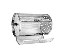 GALPADA Panier Rotatif en Acier Inoxydable 8 Pouces pour Barbecue Tambour de Torréfaction, Chauffage Uniforme et Rouleau Mélangeur, Accessoire pour Frites et Amandes