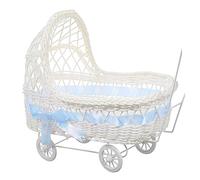 GALPADA Panier Tressé Forme de Poussette pour Baptême et Mariage Décoration de Bonbons et Fleurs Panier Cadeau Durable et Décoratif pour Fête de Naissance