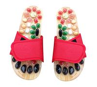 GALPADA pantoufles de massage plantaire caillou réflexologie chaussures pour Chevilles outil de massage des points de pression pantoufles sandales pour femmes spa masseur de pieds rouge
