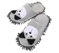 GALPADA Pantoufles de Nettoyage de Sol pour Femmes Chaussons Mops Chenille Épaisse Design Chien Mignon Semelle Détachable et Lavable Adaptées Aux pour Sols et Carrelage