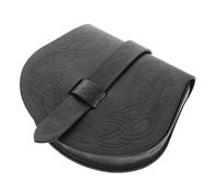 GALPADA Paquet Banane Renaissance Médiévale En Simili Cuir Noir, Pochette De Ceinture Rétro Viking, Accessoire Cosplay Homme Femme Pour Fête Et Événement, Grand Format Décoratif