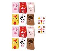 GALPADA Paquet en Papier pour Anniversaire Thème Ferme, 12 Pièces, Joliment Conçus, Légers et Faciles à Utiliser pour Jouets et Petits Objets Couleur Aléatoire