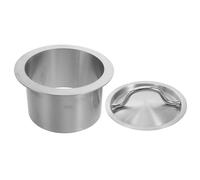 GALPADA Passe-Poubelle Encastré Rond 170 MM en Acier Inoxydable Poignée Ergonomique Couvercle Intégré pour Plan de Travail Ouverture 145-160 MM la Cuisine et Bureau Gestion Déchets