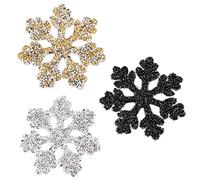 GALPADA Patchs Brodés Diy En Diamant Adhésif Thermocollant, Lot De 3 Pièces Noir, or Et Argenté, Patchs Autocollants Pour Vêtements Femme, Décoration Et Réparation Textile