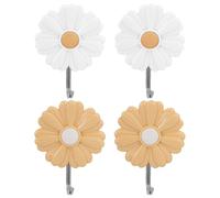 GALPADA Patère Lisse sans Bavure Forte Capacité de Charge Murale Adhésive Décorative de Marguerite, 4pcs Crochets pour Garçon et Filles Couleur Aléatoire Garçon et