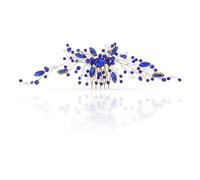 GALPADA Peigne à Cheveux Cristal pour Mariée Bleu Roi Accessoire Décoratif Strass Taille Moyenne Coiffe de Mariage Élégante pour Femmes et Filles pour Cérémonie et Fête