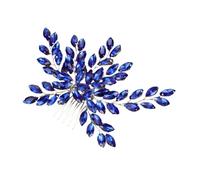 GALPADA Peigne à Cheveux de Mariée avec Strass Bleu Royal et Fil Argenté Accessoire Léger et Confortable pour Femmes et Filles Coiffure Élégante pour Mariage Fêtes et Cérémonies