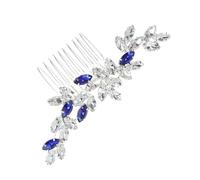 GALPADA Peigne à Cheveux en Alliage Orné de Cristaux Bleus de Mariée Design Élégant et Confortable, Accessoire pour Coiffures de Mariage et Événements Spéciaux